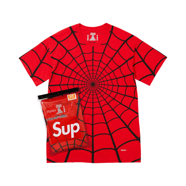 Supreme x Hanes Spider-Man Tagless Tees (2 Pack) 'Red'
