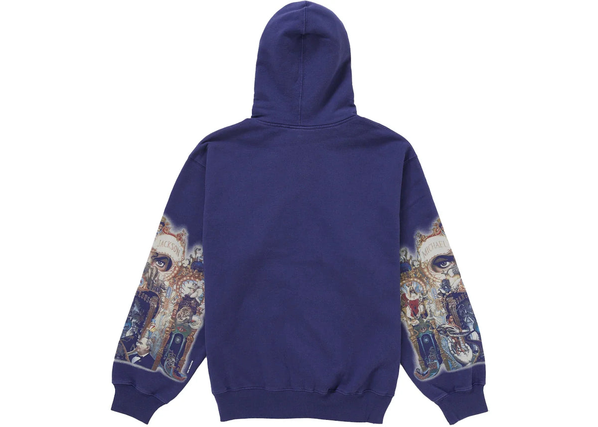Supreme Michael Jackson Dangerous Zip Up Hooded Sweatshirt Washed Navy