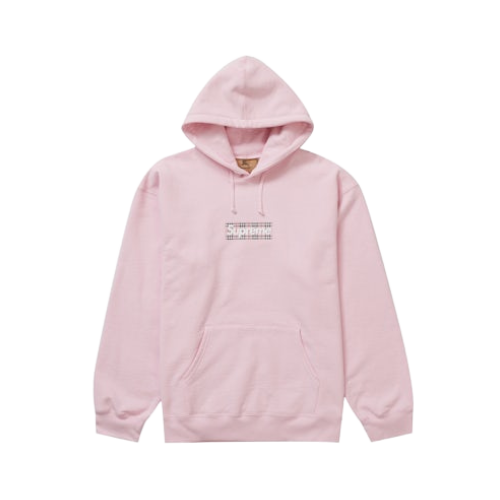 Supreme Burberry Box Logo Hooded Sweatshirt Light Pink