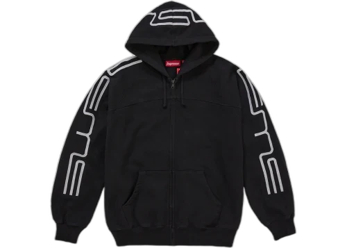 Supreme Connect Zip Up Hooded Sweatshirt Black