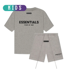 Kids Fear of God Essentials Dark Oatmeal Summer set