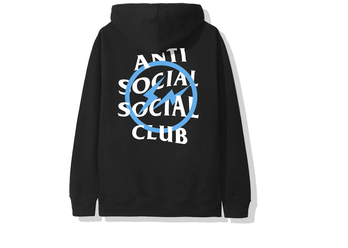 Anti Social Social Club x Fragment Blue Bolt Hoodie (FW19) Black