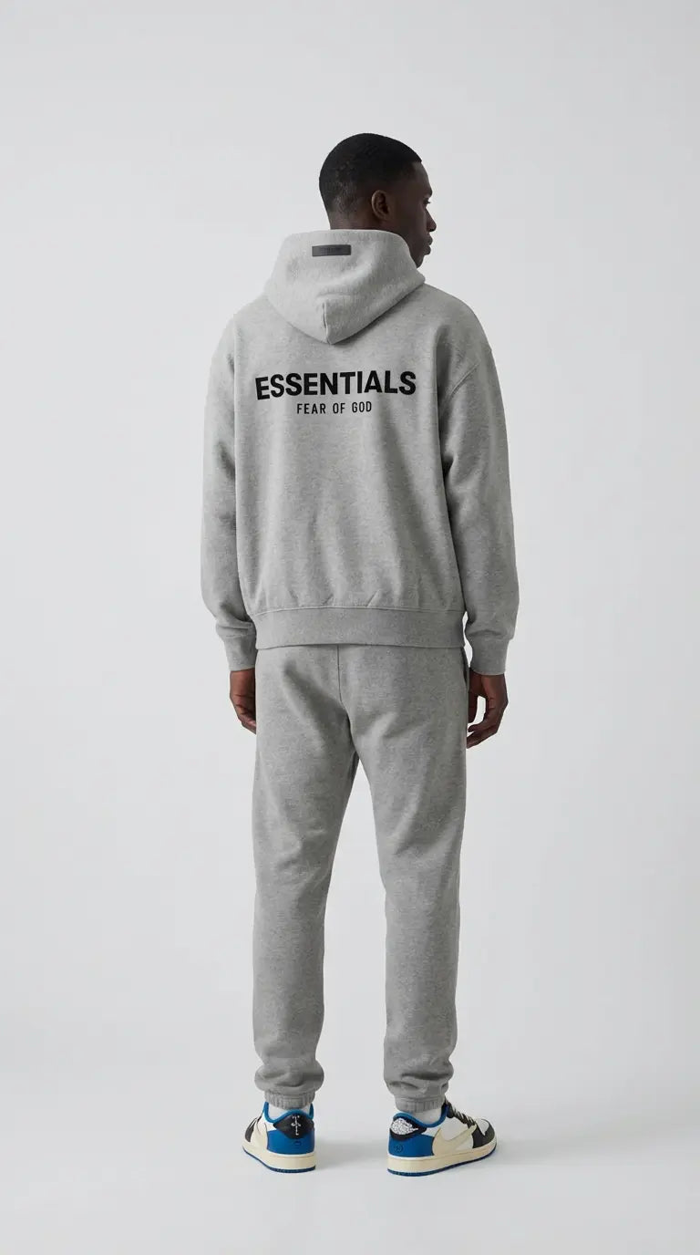 Fear of God Essentials Dark Oatmeal hoodie achterkant