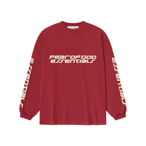 Fear of God Essentials 90s Longsleeve Crimson