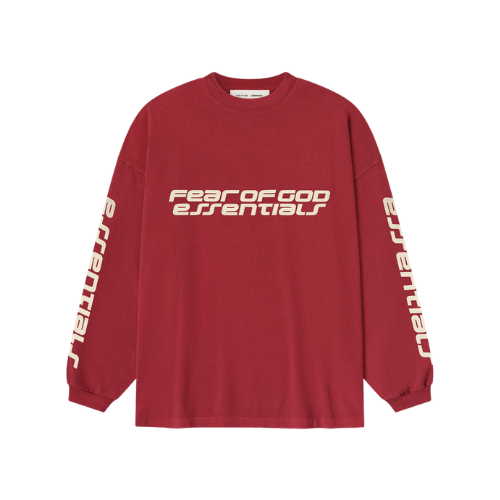 Fear of God Essentials 90s Longsleeve Crimson