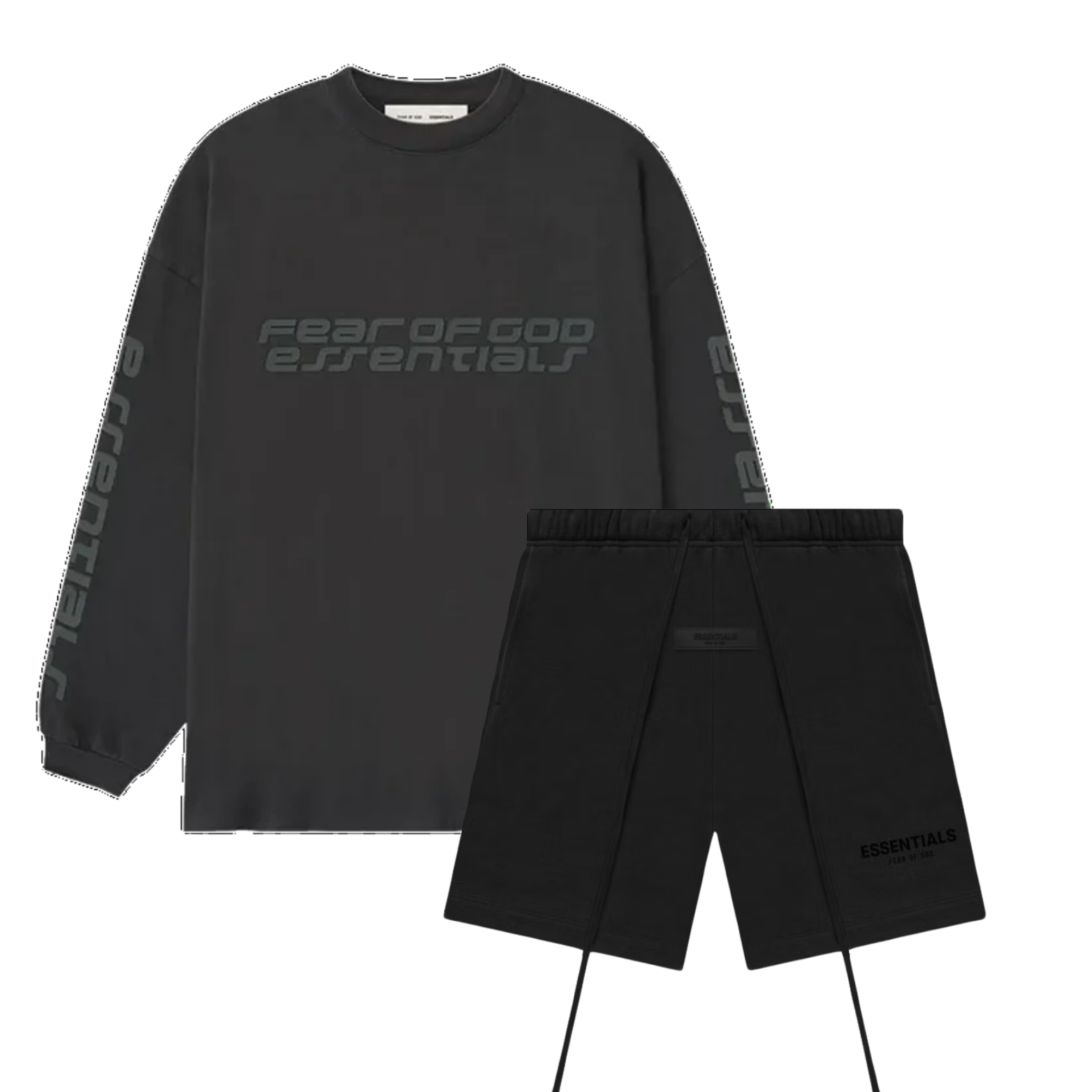 Fear of God Essentials 90s Longsleeve Vintage Iron + Stretch Limo Shorts