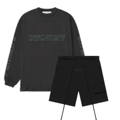 Fear of God Essentials 90s Longsleeve Vintage Iron + Stretch Limo Shorts