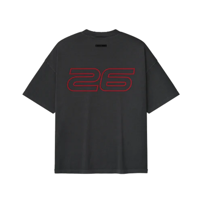 Fear of God Essentials 90s Iron Grey Red T-Shirt