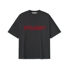 Fear of God Essentials 90s Iron Grey Red T-Shirt