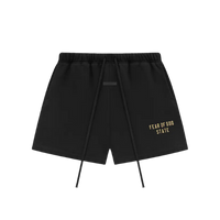 Fear of God Essentials FW24 Black Yellow Shorts
