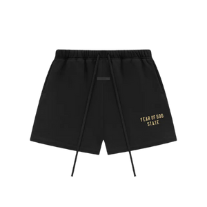 Fear of God Essentials FW24 Black Yellow Shorts