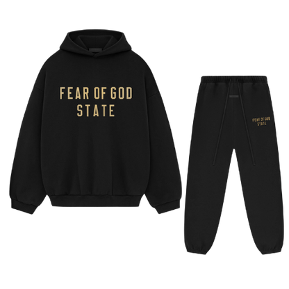 Fear of God Essentials FW24 Black Yellow State Pants