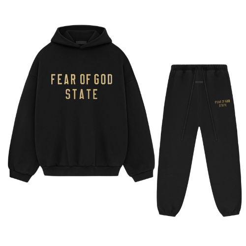 Fear of God Essentials FW24 Black Yellow State Pants