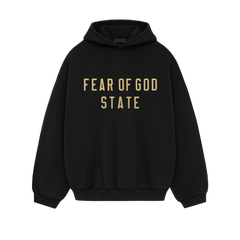 Fear of God Essentials FW24 Black Yellow State Hoodie