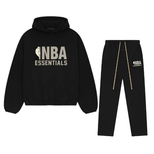 Fear of God Essentials NBA Black Grey Hoodie