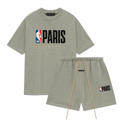 Fear of God Essentials NBA Paris Warm Heather Summer Set