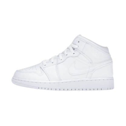 Air Jordan 1 Mid Triple White Tumbled Leather