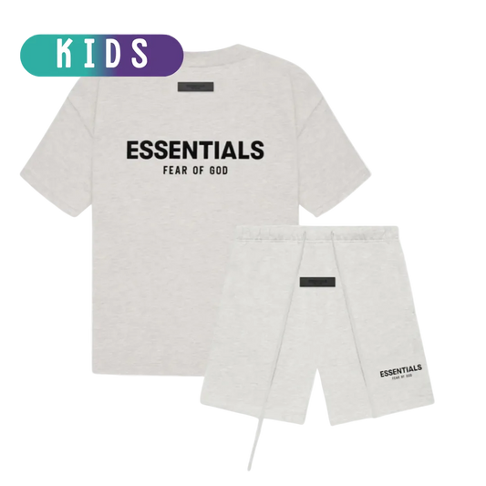 Kids Fear of God Essentials Light Oatmeal Summer set