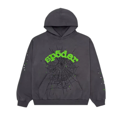 Sp5der Wait Web Hoodie Slate Grey