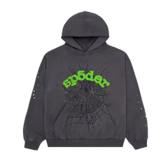 Sp5der Wait Web Hoodie Slate Grey