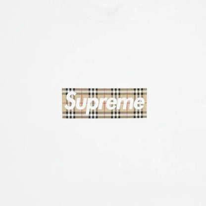 Supreme Burberry Box Logo Tee White