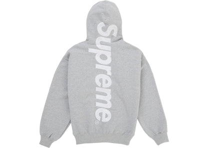 Supreme Satin Applique Hooded Sweatshirt (SS26) Heather Grey