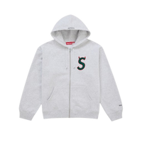 Supreme Devil S Logo Zip Up Hooded Sweatshirt Ash Grey