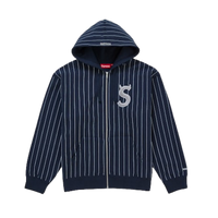 Supreme Devil S Logo Zip Up Hooded Sweatshirt Stripe