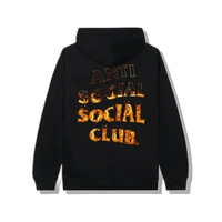 Anti Social Social Club A Fire Inside Flame Hoodie Black