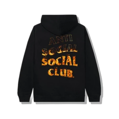 Anti Social Social Club A Fire Inside Flame Hoodie Black