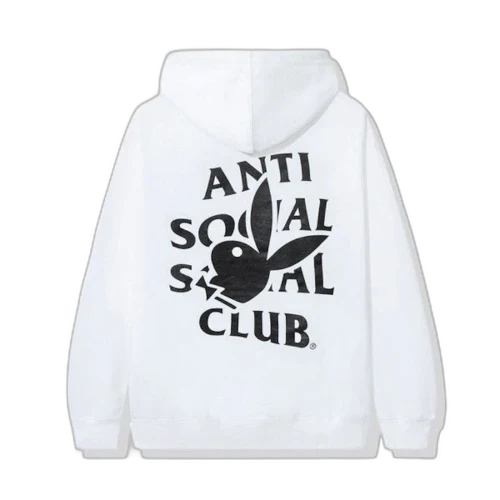 Anti Social Social Club Playboy Bunny Logo Hoodie White