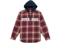 Supreme Applique Hooded Flannel Shirt Red