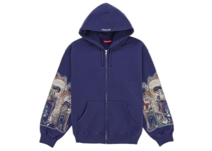 Supreme Michael Jackson Dangerous Zip Up Hooded Sweatshirt Washed Navy