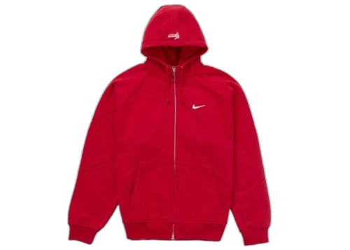 Supreme Nike Zip Up Hooded Sweatshirt Red