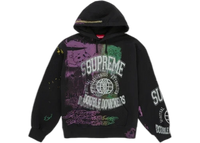 Supreme Overprint Hooded Sweatshirt Black