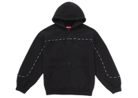 Supreme Piping Zip Up Hooded Sweatshirt Black