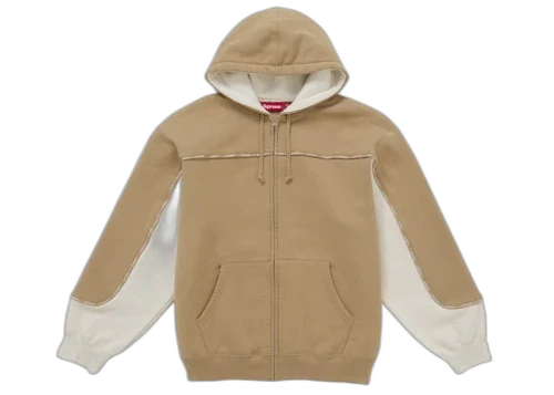 Supreme Piping Zip Up Hooded Sweatshirt Brown