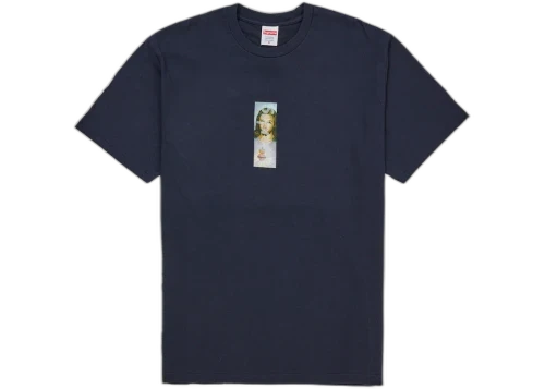 Supreme Prayer Card Box Logo Tee Navy