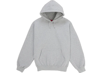 Supreme Satin Applique Hooded Sweatshirt (SS26) Heather Grey