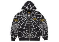 Supreme Vanson Leathers Spider-Man Zip Up Hooded Sweatshirt Black